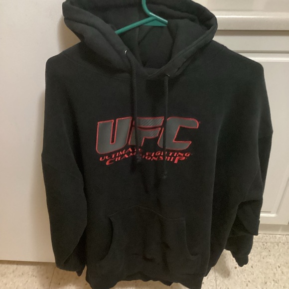 Vintage UFC Black Hoodie with Red Accents - Picture 2 of 4